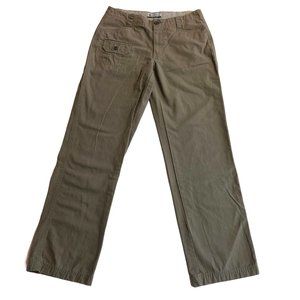 Columbia Womens Army Green Mid Rise Cargo Pants Straight Outdoor Canvas Trousers